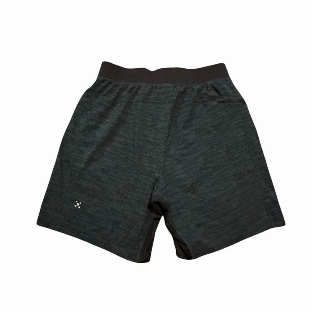 Lululemon T.H.E. 7" Lined Shorts Heathered Green & Black Men's Size M - Picture 2 of 7